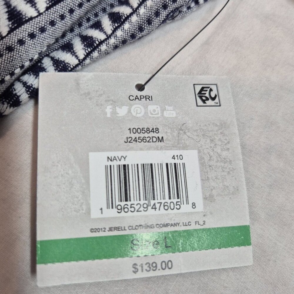 John Mark Women's Dress Size L Floral Embroidered Blue White Pink Stripe (29) - Picture 8 of 11